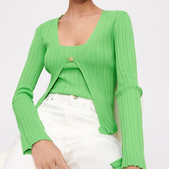 Maje Sweaters - NWOT Maje Green Knit Cardigan Set